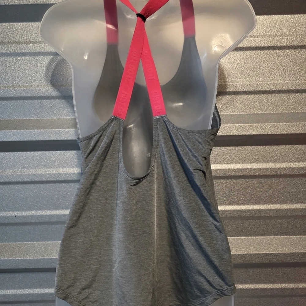 Nike Gray Tank Top with Pink Straps
